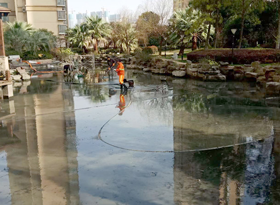 景宁景观池淤泥清理